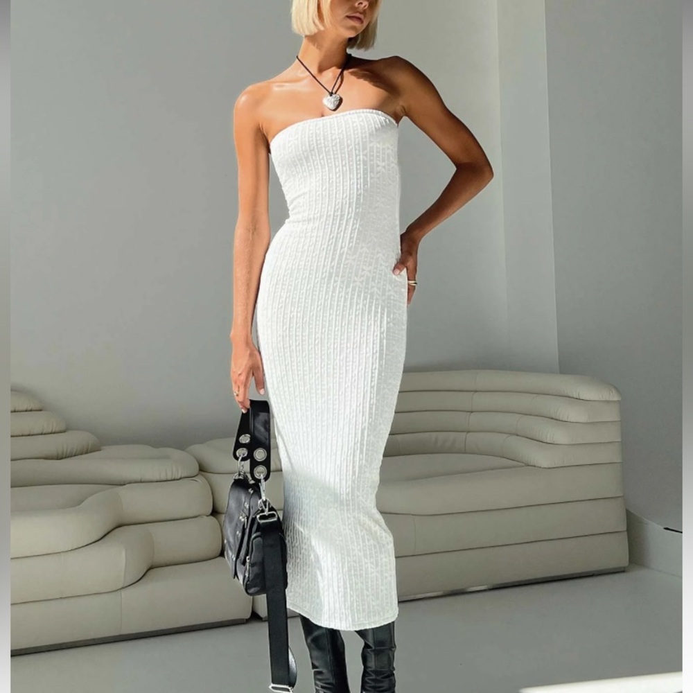Princess Polly White Strapless Dress